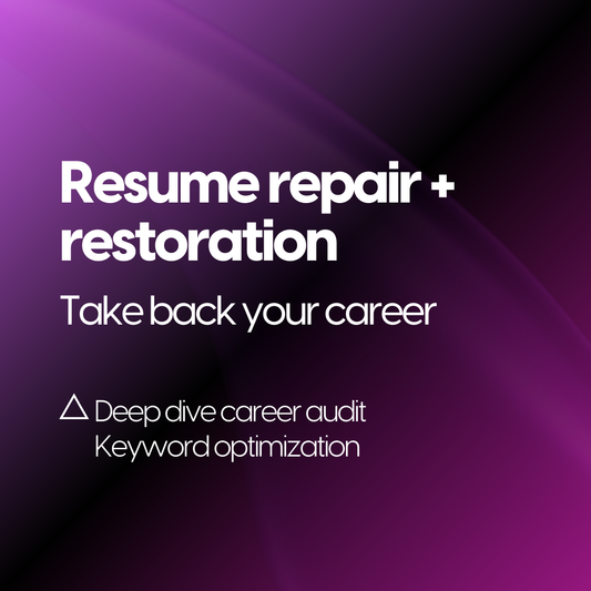 Resume Repair & Restoration- Only $99 After Automatic Discount!